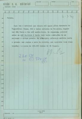 Carta de Vladimir Herzog para Perseu Abramo, 6 mar. 1974
